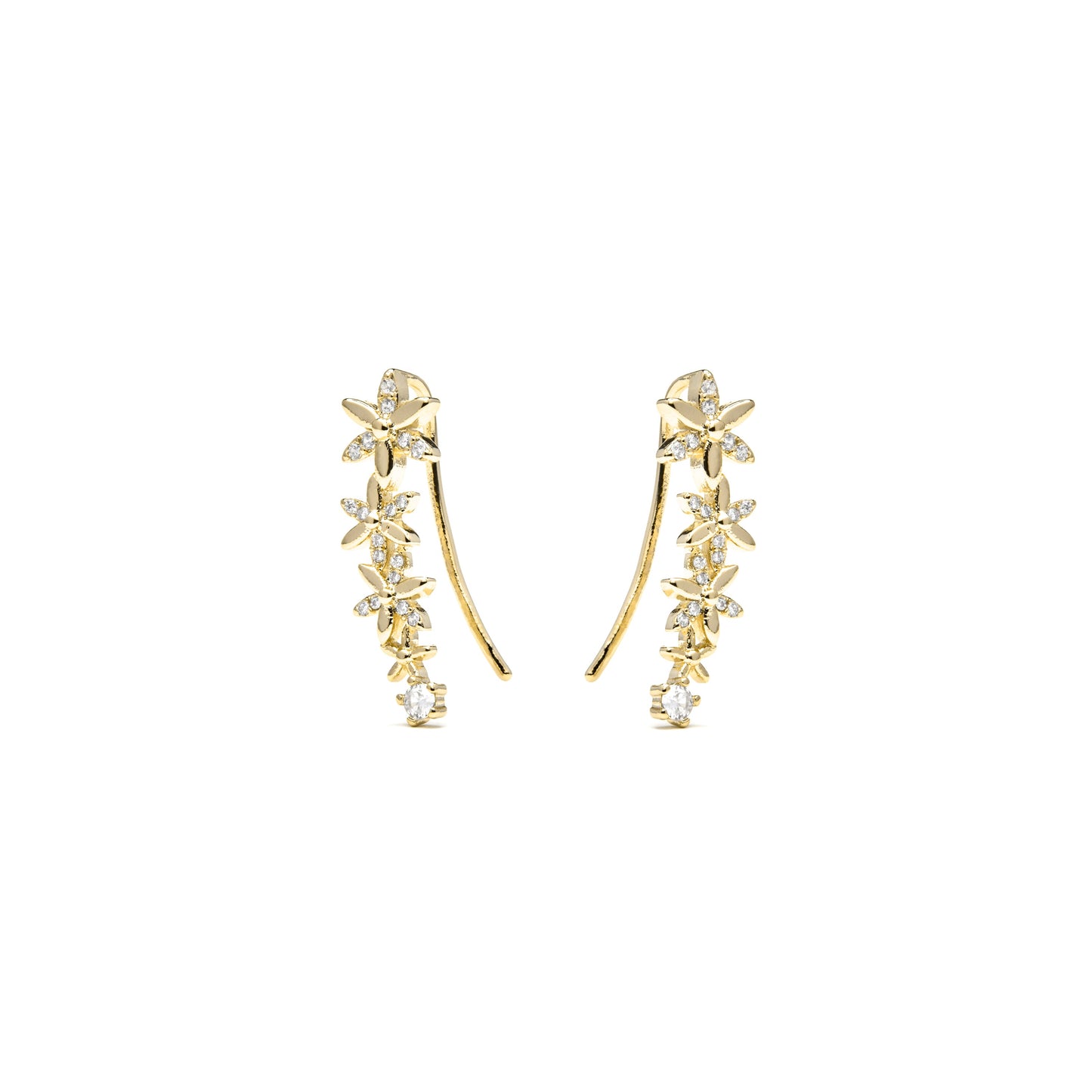 Pendientes acabado oro amarillo de 18k y Circonita Brillante - Anah