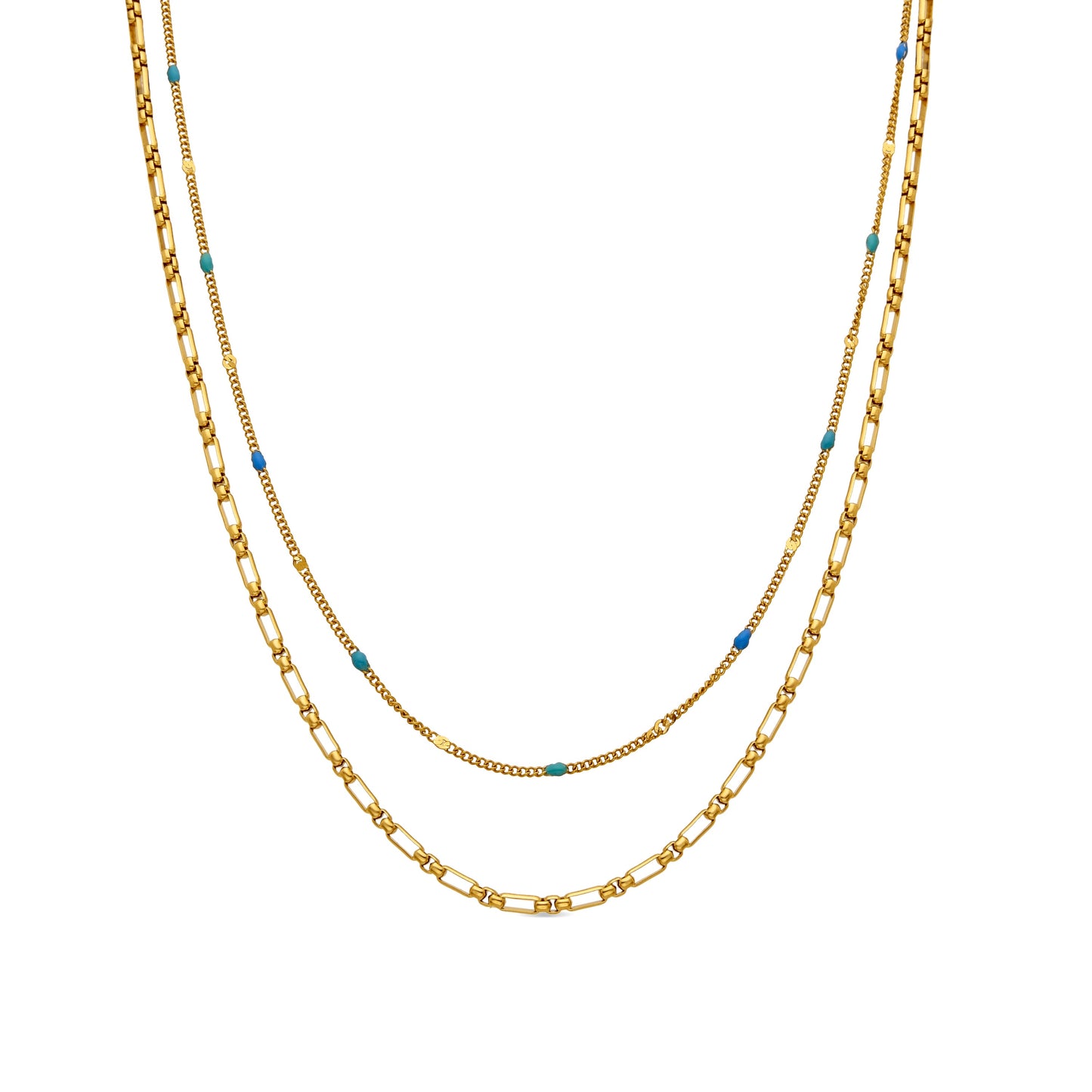 Collar con Lacado Multicolor acabado oro 18k - Cautar