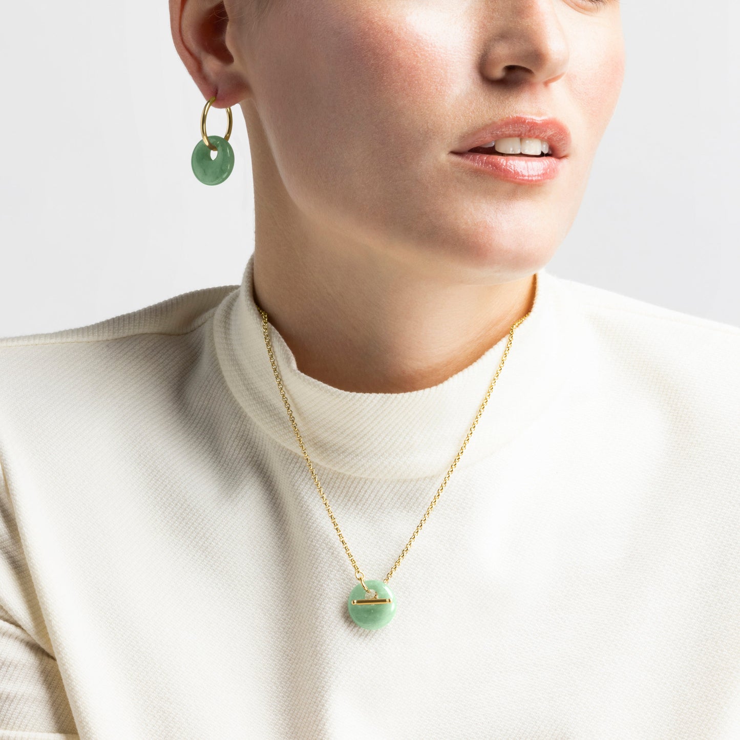 Collar con Jade Verde acabado oro 18k - Zaira