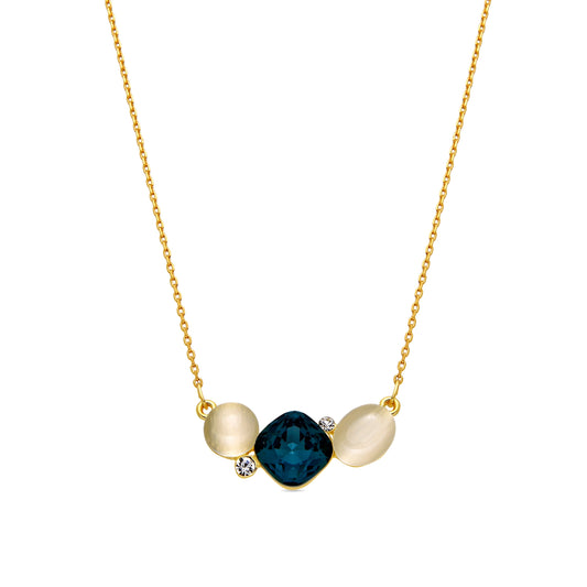 Collar con Ojo de Gato acabado oro 18k - Sitla