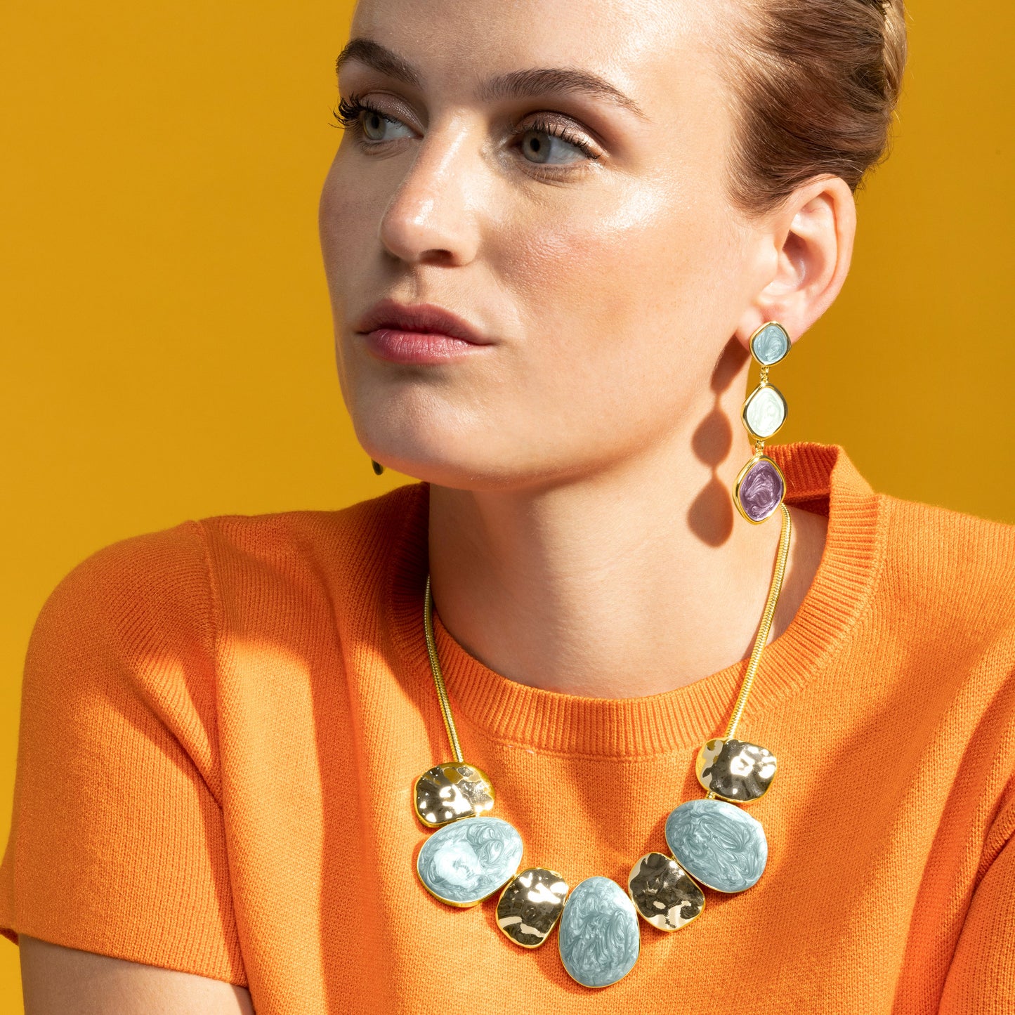 Collar con Lacado Azul acabado oro 18k - Gori