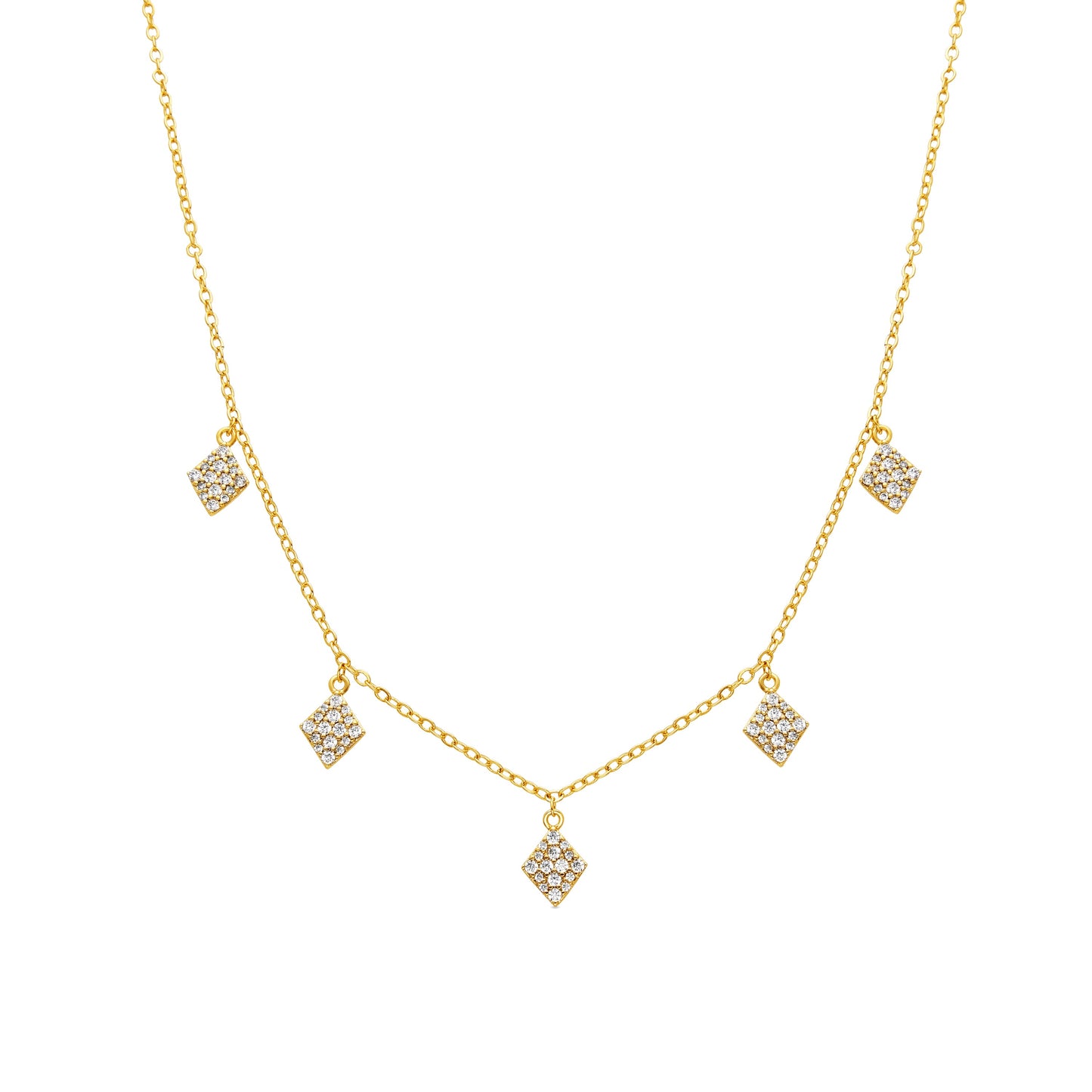 Collar con Circonita Brillante acabado oro 18k - Tingi