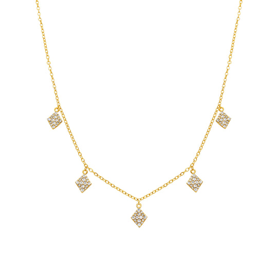 Collar con Circonita Brillante acabado oro 18k - Tingi