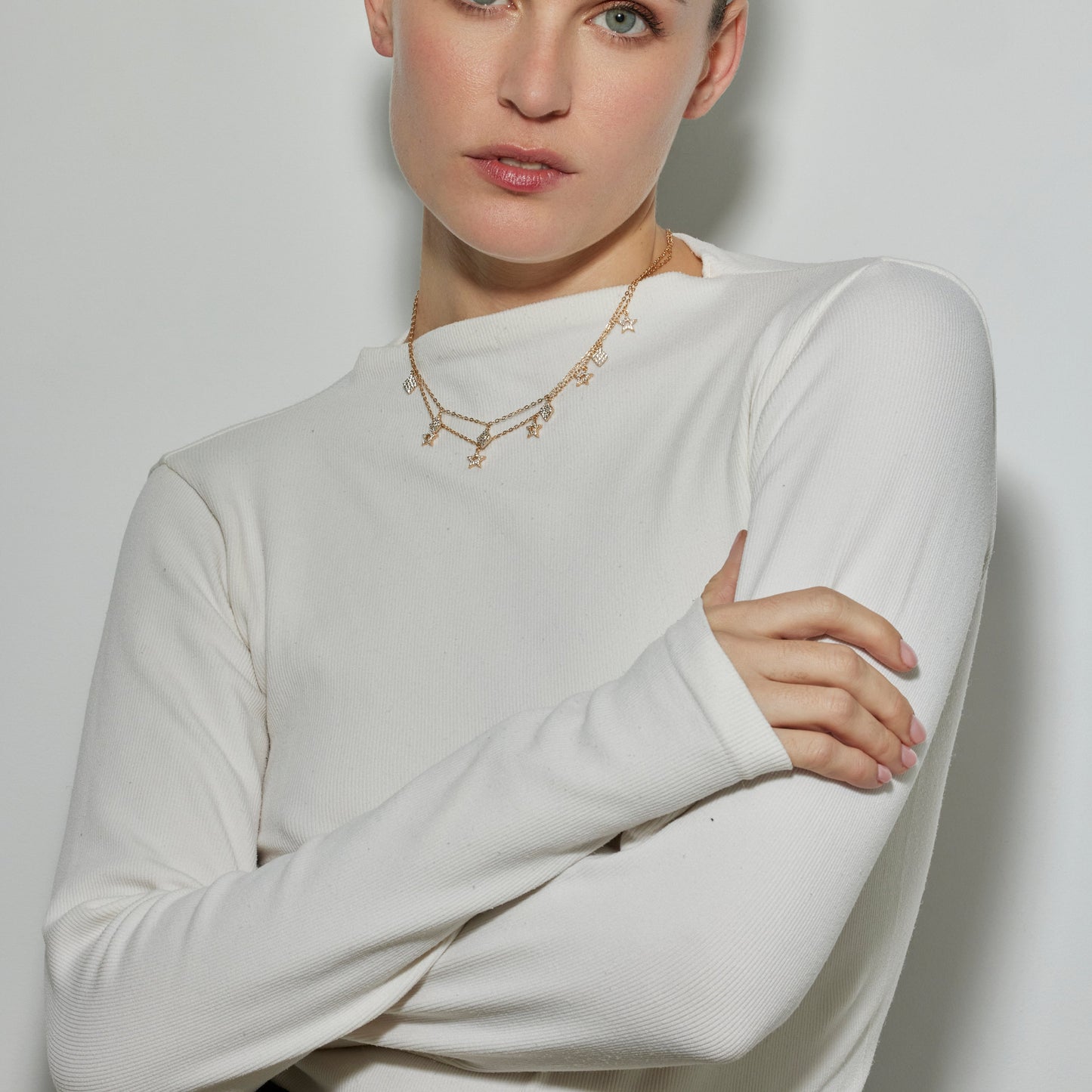 Collar con Circonita Brillante acabado oro 18k - Tingi