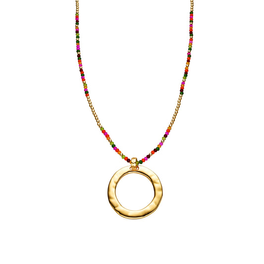 Collar con Cristal Rosa acabado oro 18k - Miota