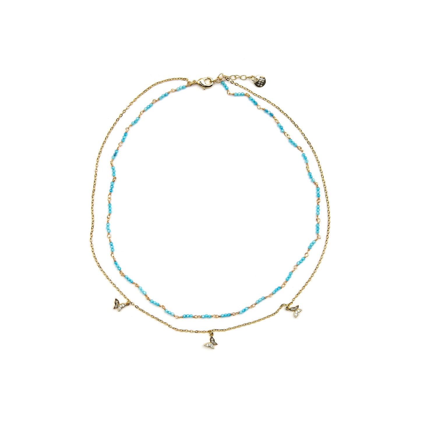 Collar con Cristal Azul acabado oro 18k - Zinli