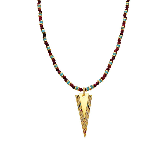 Collar con Circonita Multicolor acabado oro 18k - Colix