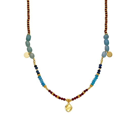 Collar con Cristal Multicolor acabado oro 18k - Ney