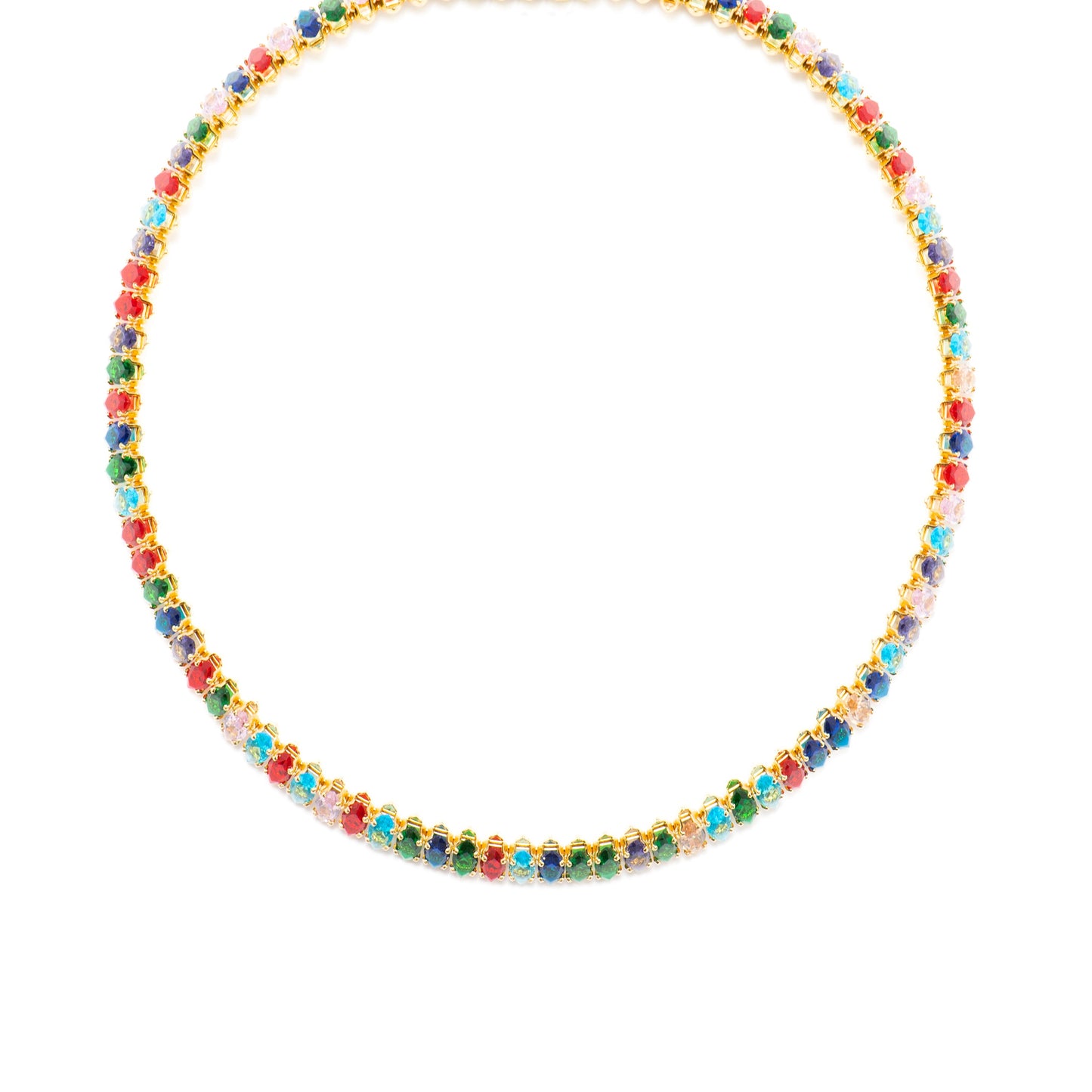Collar con Cristal Multicolor acabado oro 18k - Nex