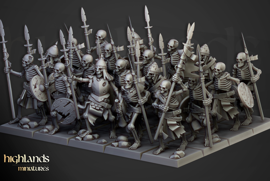 Skeleton Warriors Spearmen, Highlands Miniatures