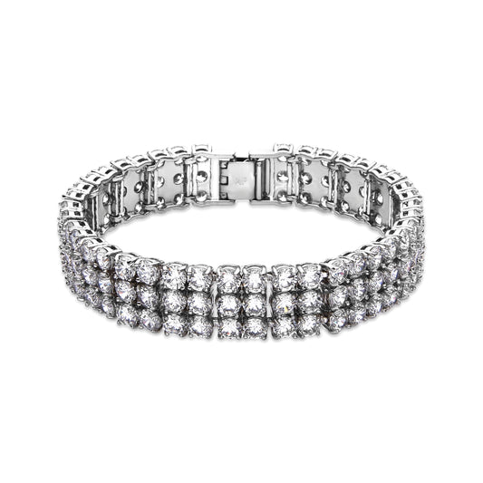 Pulsera con Circonita Brillante acabado plata - Matka