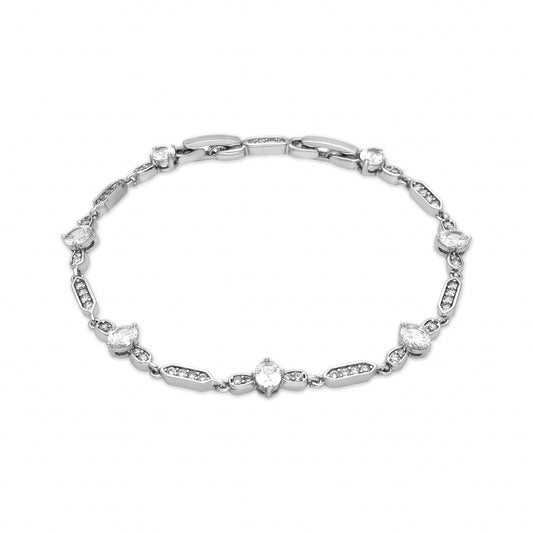 Pulsera con Circonita Brillante acabado plata - Sanu