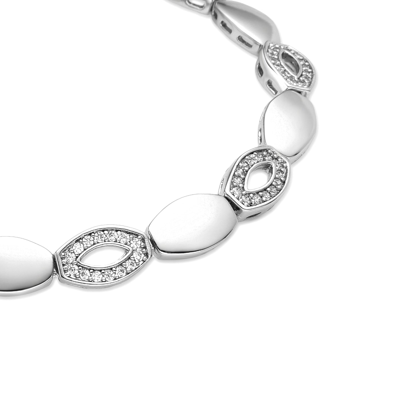 Pulsera con Circonita Brillante acabado plata - Livas