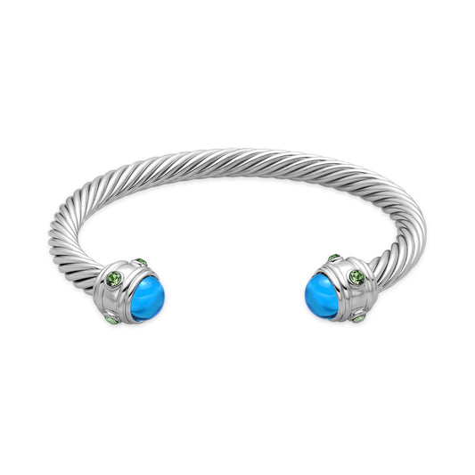 Pulsera con Cristal Azul acabado plata - Danio