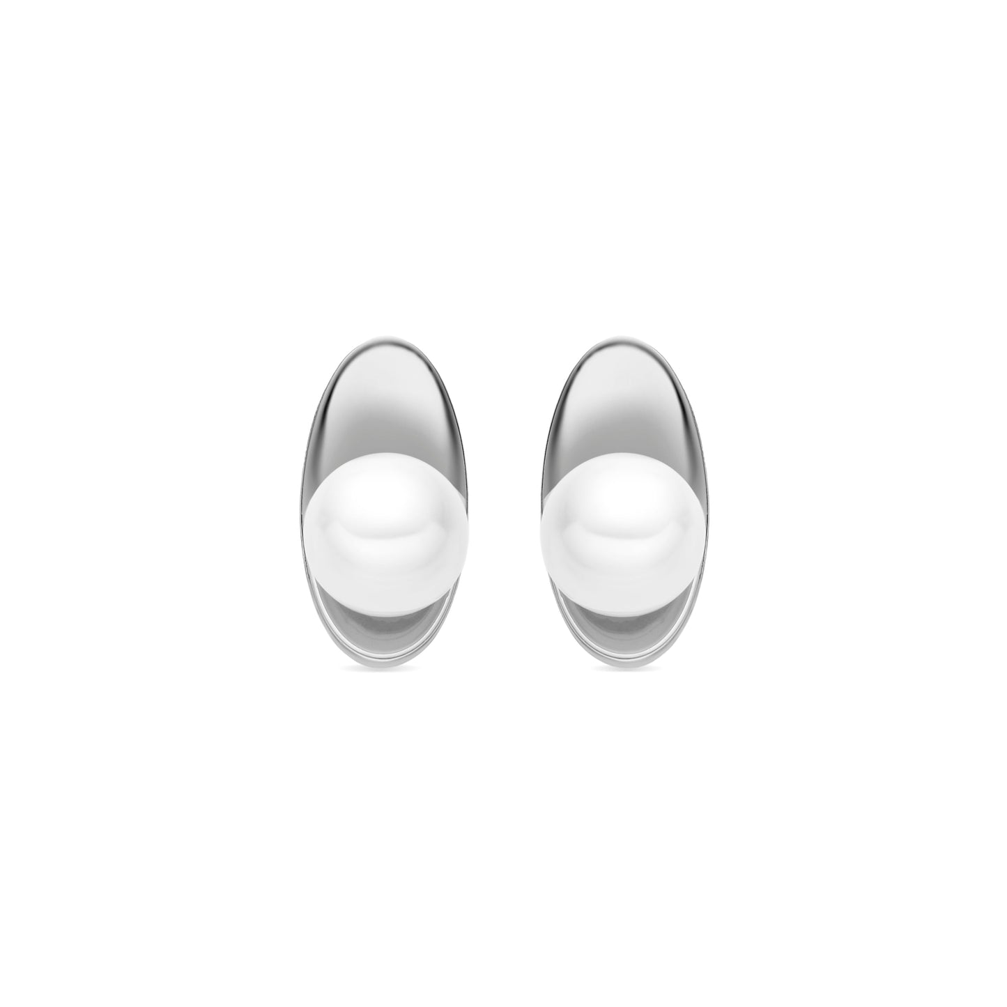 Pendientes con Perla Blanca acabado plata - Lyhu