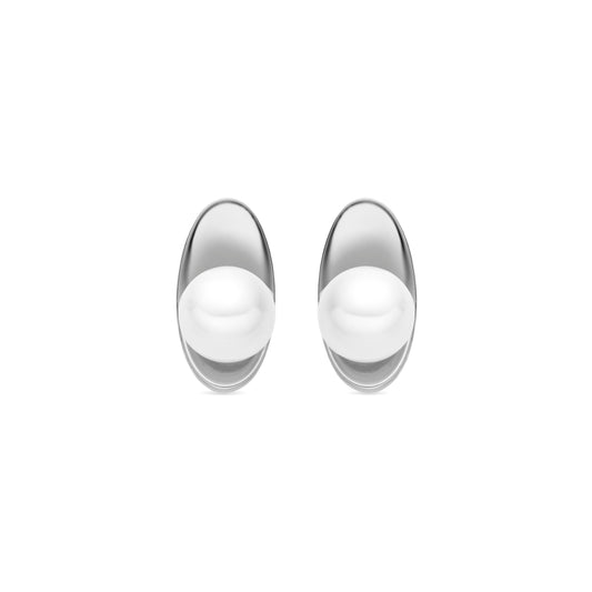 Pendientes con Perla Blanca acabado plata - Lyhu