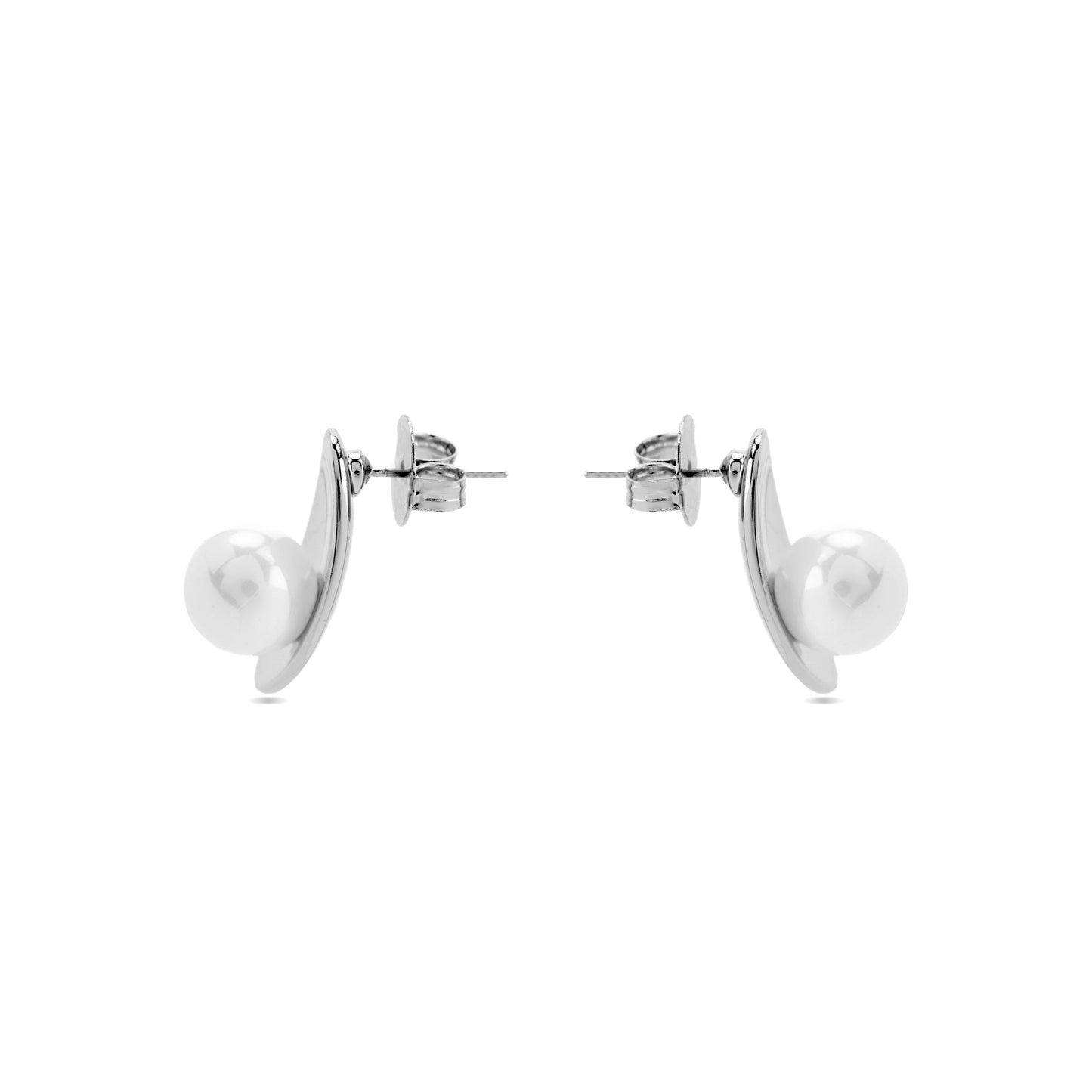 Pendientes con Perla Blanca acabado plata - Lyhu