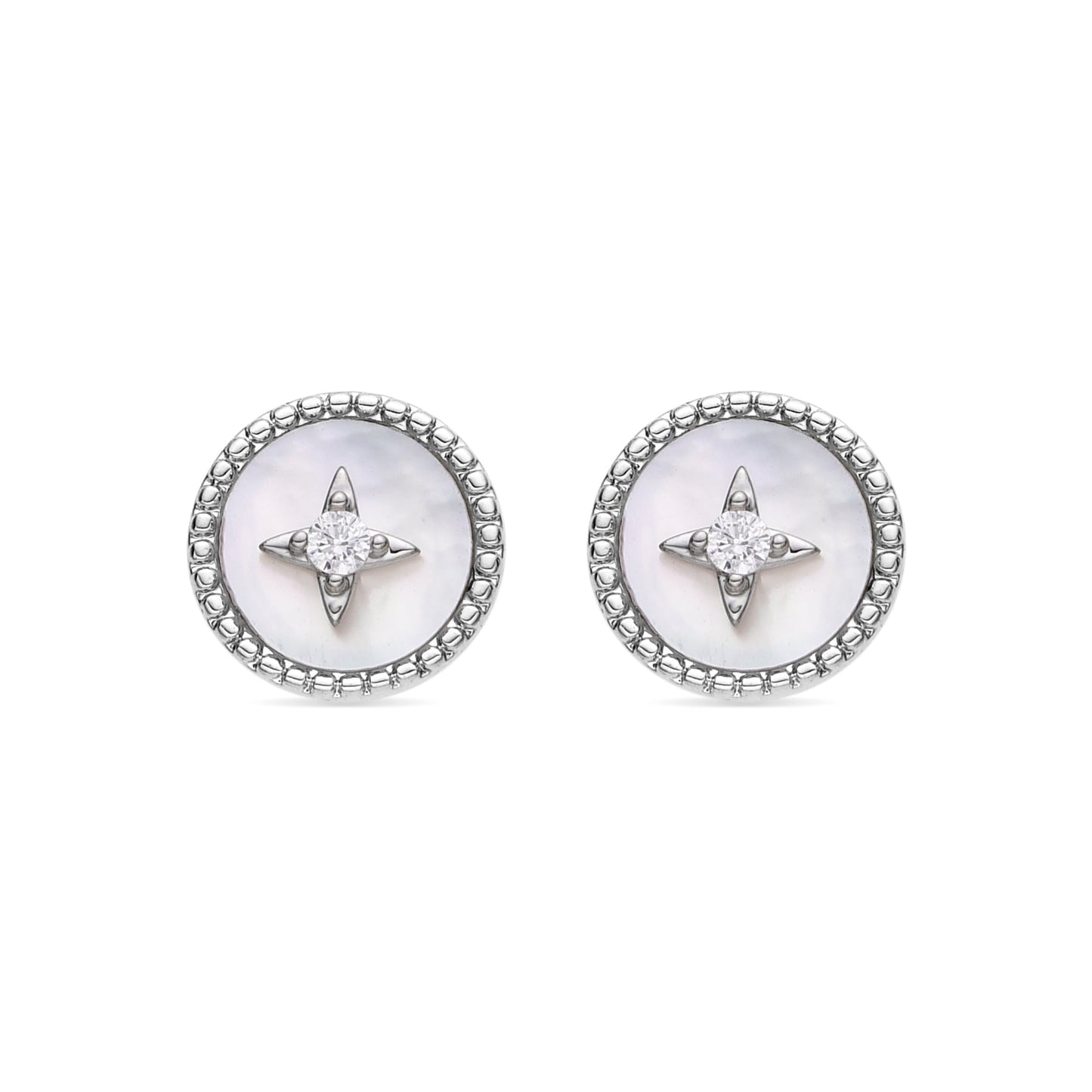 Pendientes con Madreperla Blanca acabado plata - Lymu
