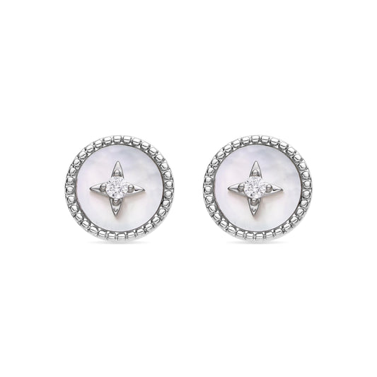Pendientes con Madreperla Blanca acabado plata - Lymu