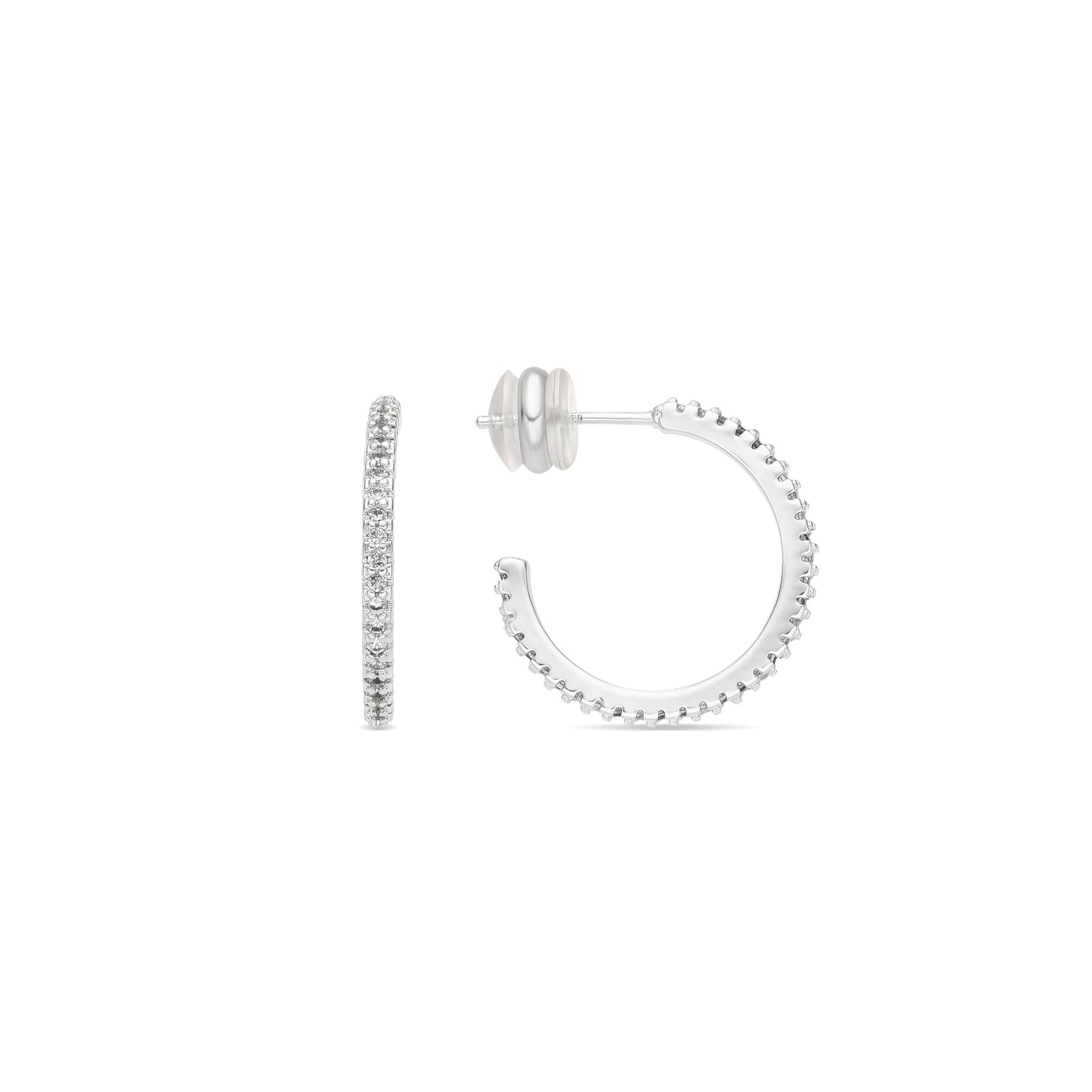 Pendientes acabado plata y Circonita Brillante - Koson