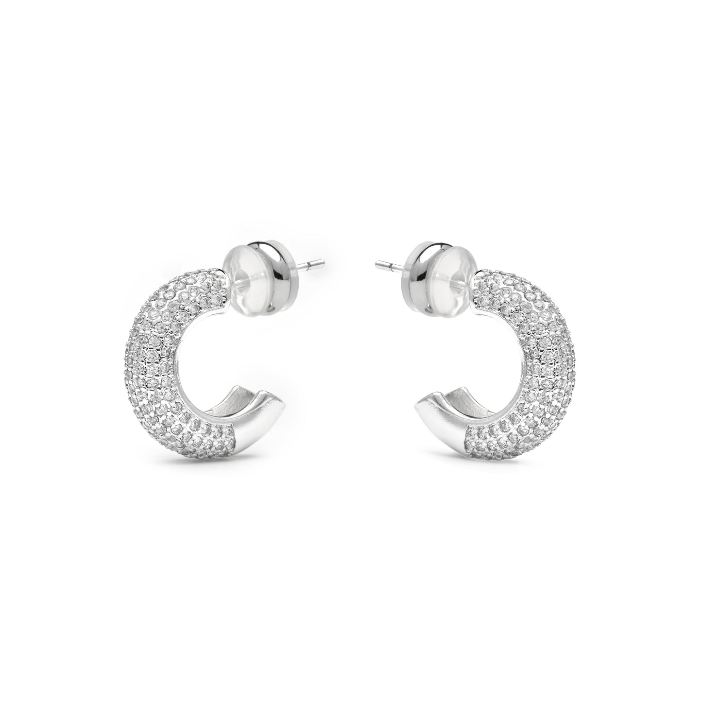 Pendientes acabado plata y Circonita Brillante - Niras