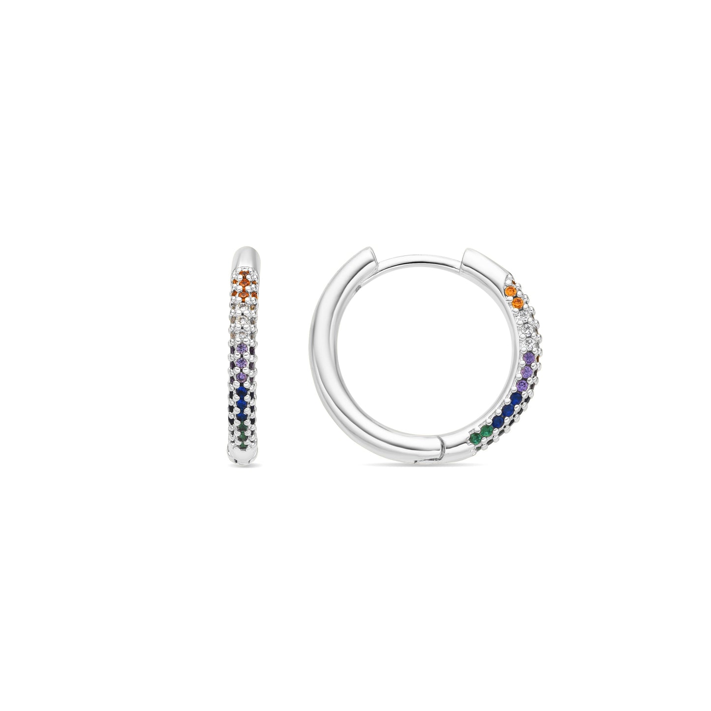 Pendientes acabado plata y Circonita Multicolor - Thybus
