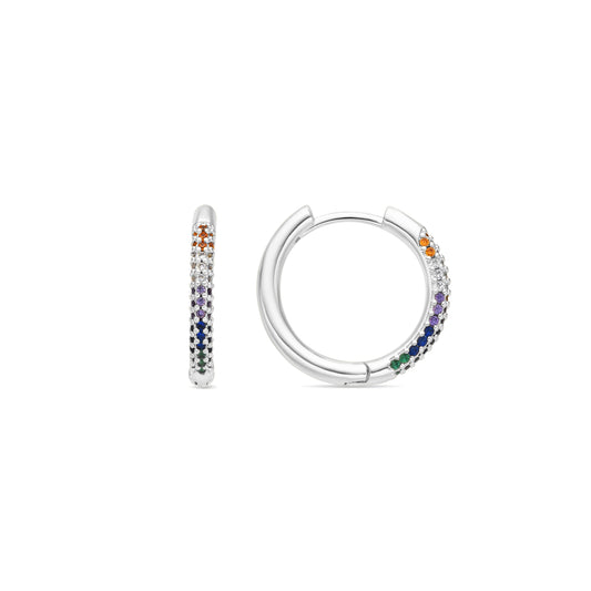 Pendientes acabado plata y Circonita Multicolor - Thybus