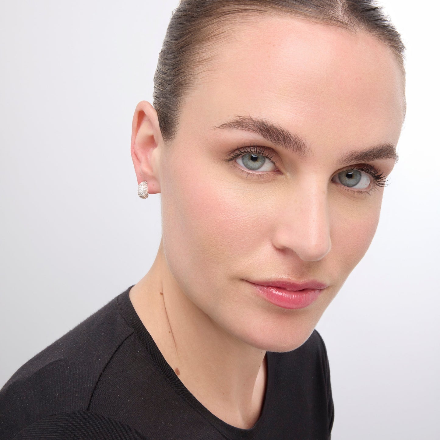 Pendientes acabado plata y Circonita Brillante - Kincon