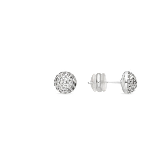Pendientes acabado plata y Circonita Brillante - Ramir