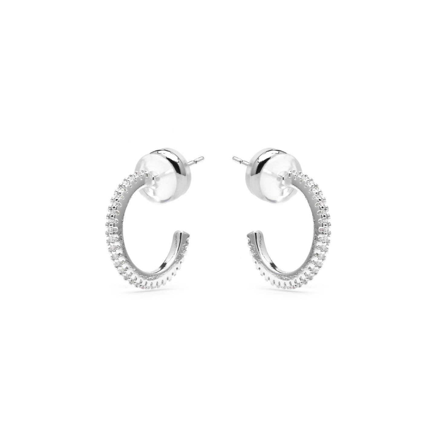 Pendientes acabado plata y Circonita Brillante - Azar