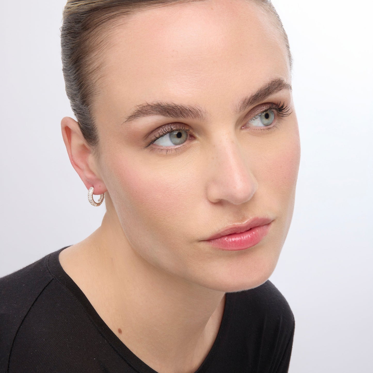 Pendientes acabado plata y Circonita Brillante - Krax