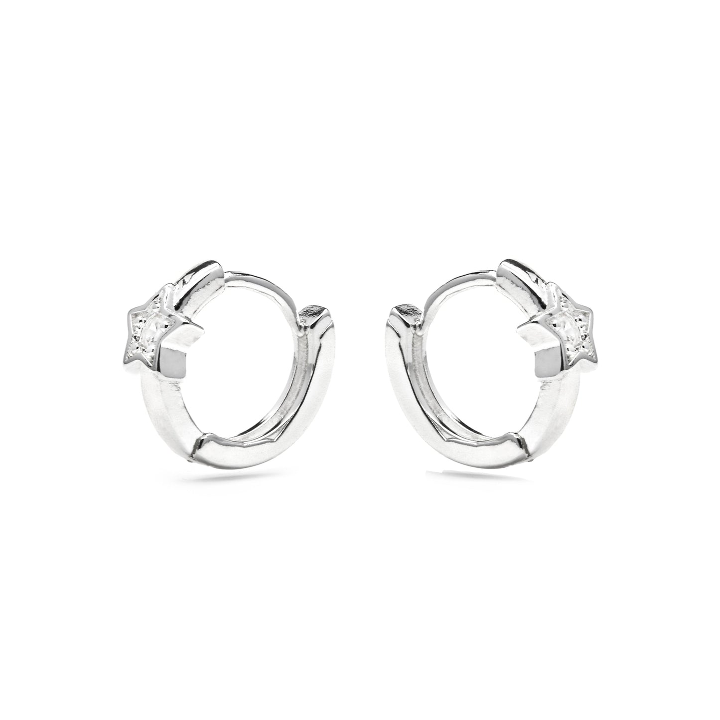 Pendientes acabado plata y Circonita Brillante - Ktyu