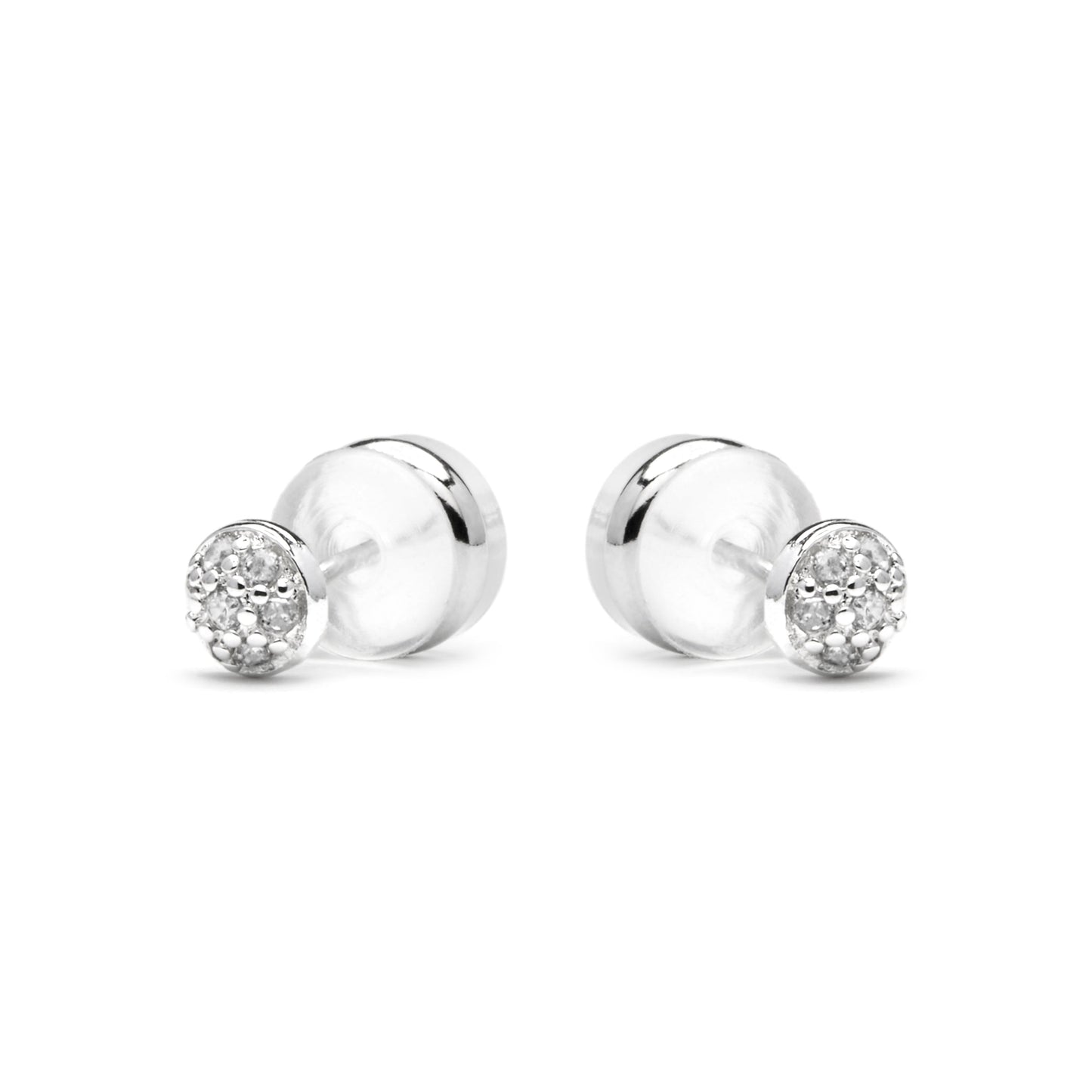 Pendientes acabado plata y Circonita Brillante - Chikra