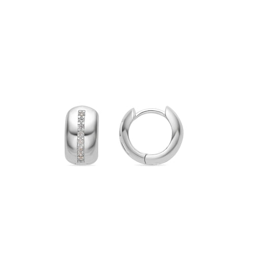Pendientes con Circonita Brillante acabado plata - Shio