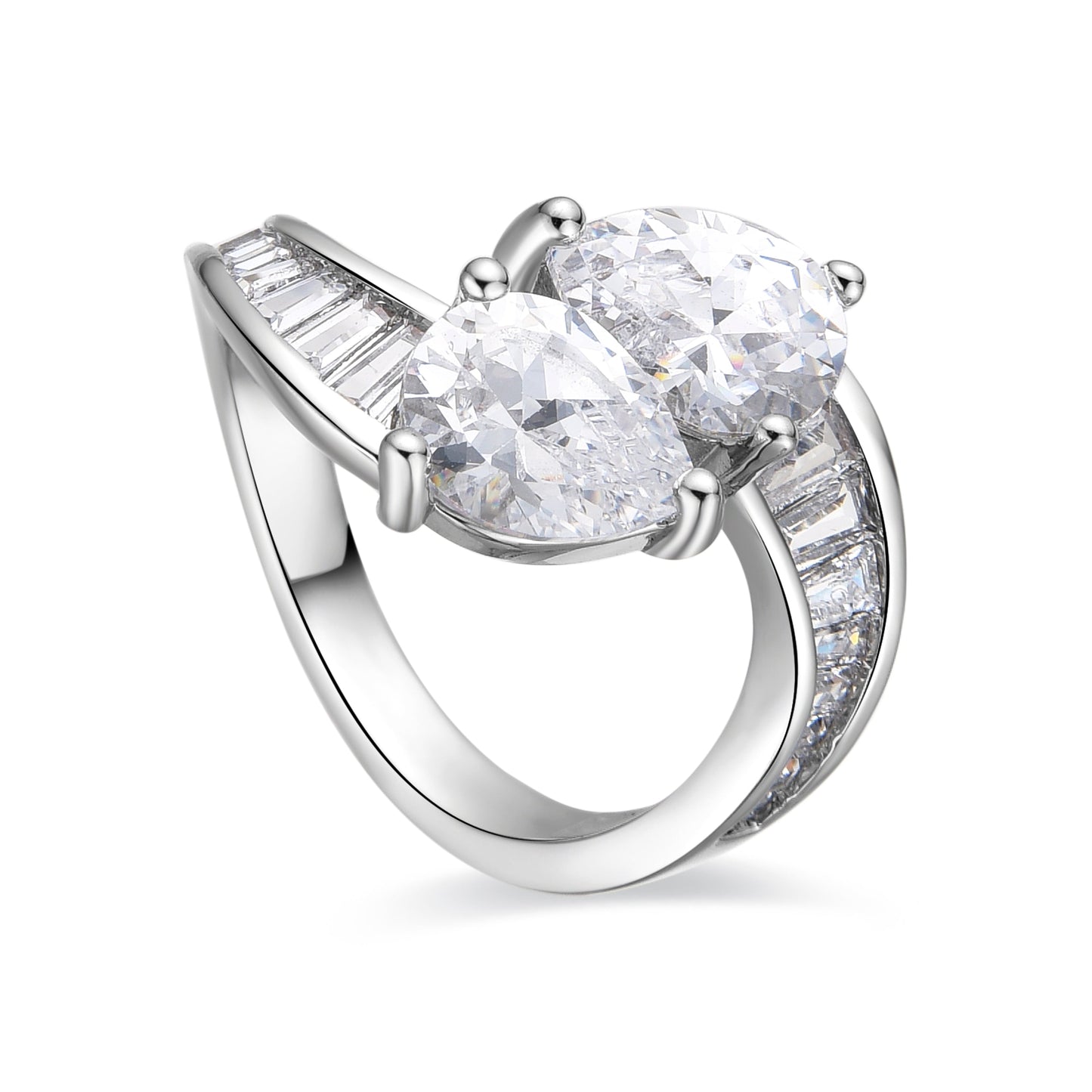 Anillo con Circonita Brillante acabado plata - Darbia