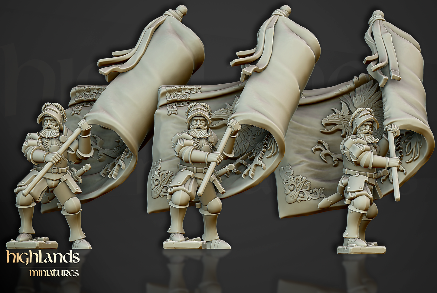Imperial Battle Standard Bearer, Highlands Miniatures