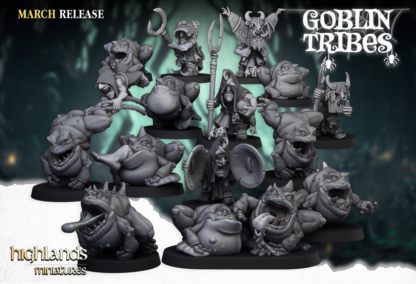 Swamp Goblin Frogs, Highlands Miniatures