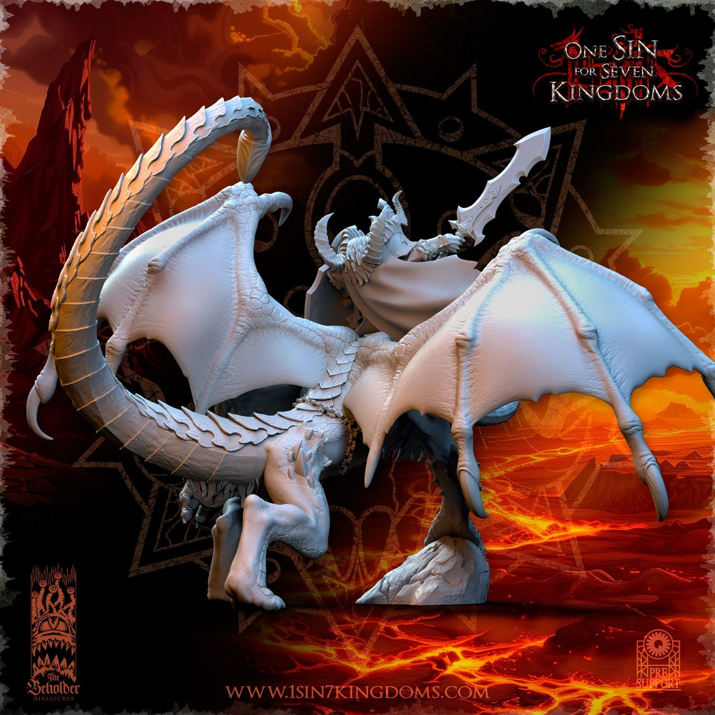 Vrolok on Manticore, The Beholder Miniatures