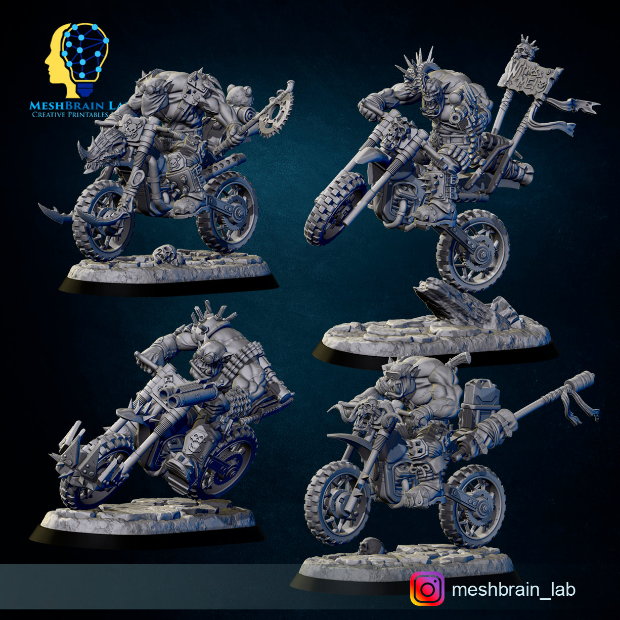 Wasteland Biker Orks Squad, MeshBrain Lab