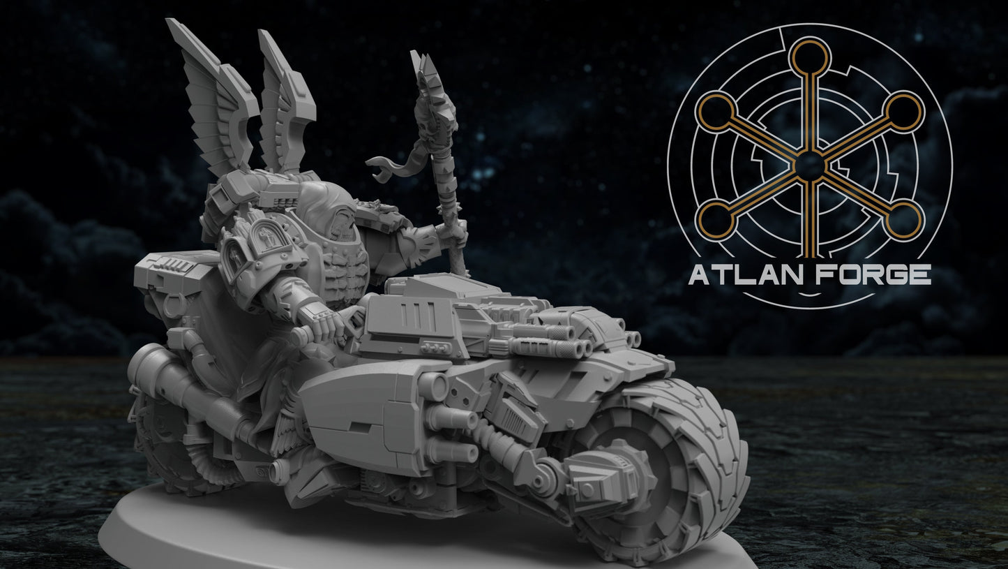 Battle Priest Knights Angelic on bike, Atlan Forge