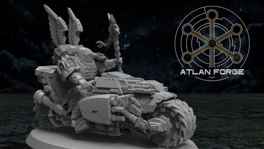 Battle Priest Knights Angelic on bike, Atlan Forge