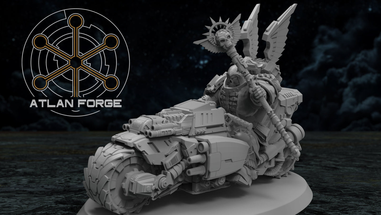 Battle Priest Knights Angelic on bike, Atlan Forge