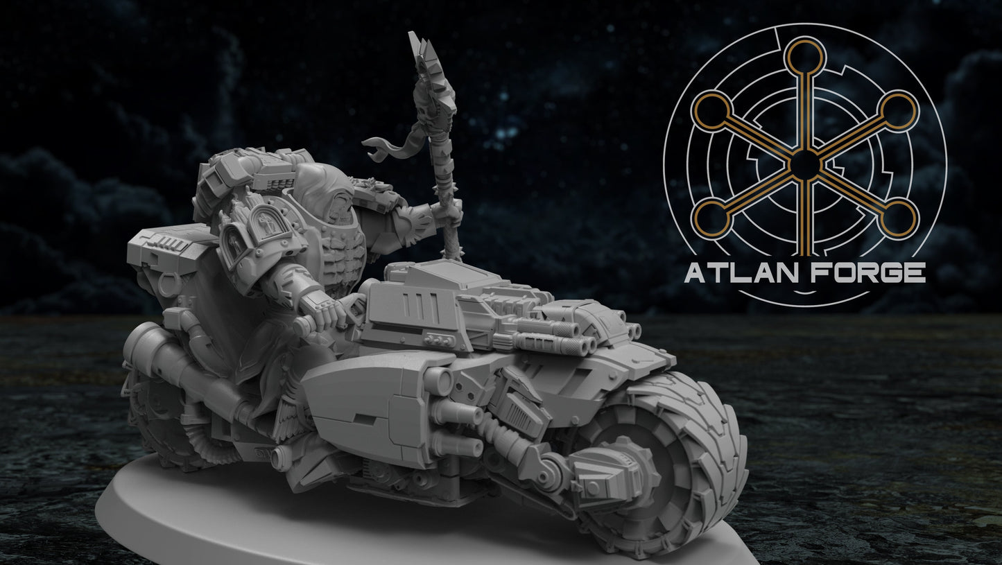 Battle Priest Knights Angelic on bike, Atlan Forge