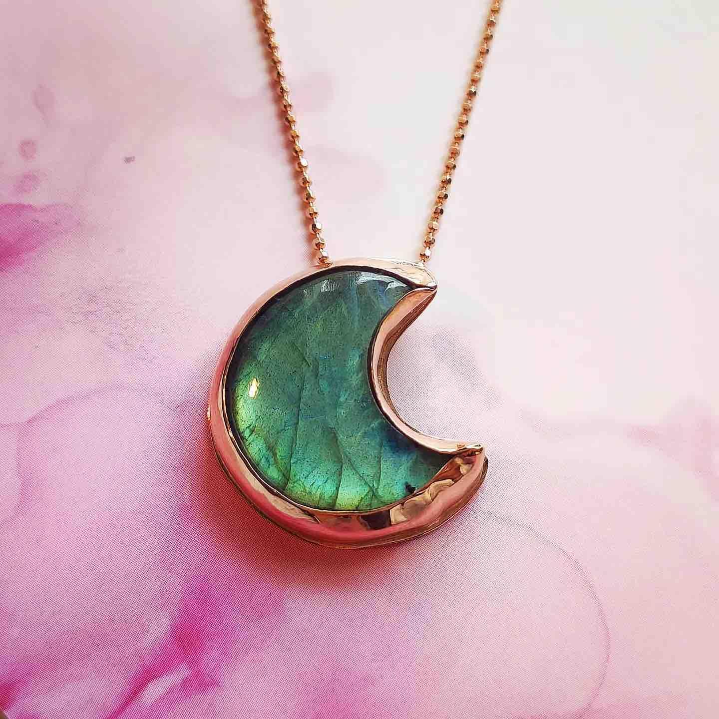 Colgante Luna de Labradorita