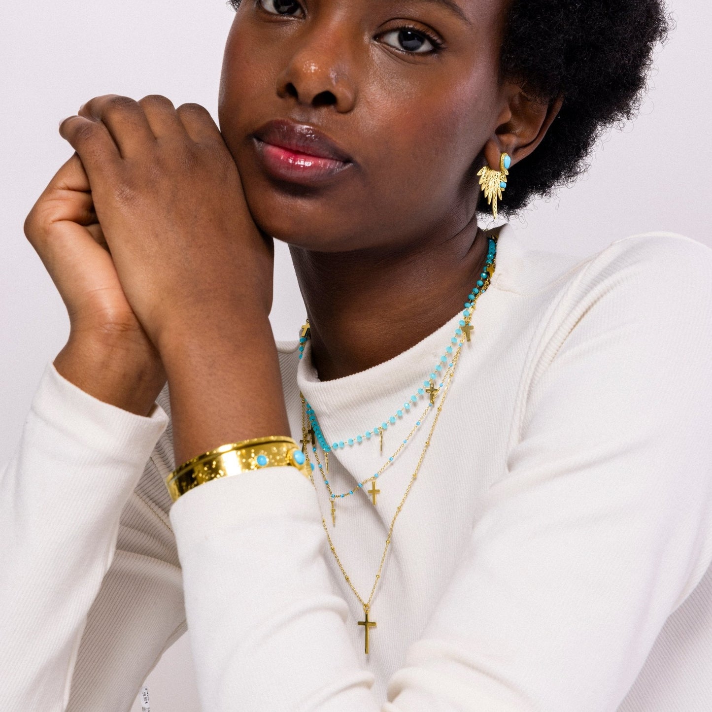 Collar acabado en oro amarillo 18k