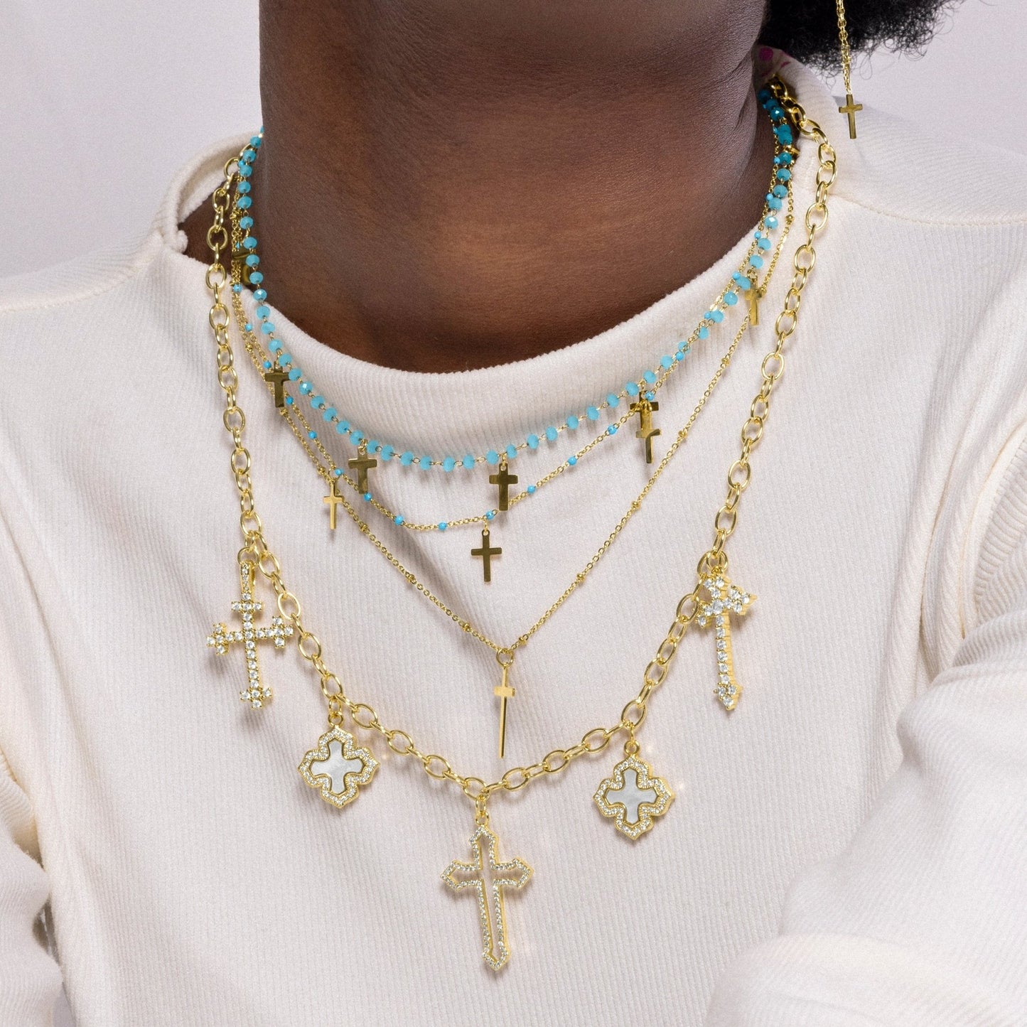 Collar acabado en oro amarillo 18k