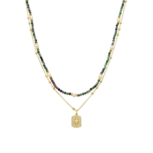 Collar acabado en oro amarilo 18k