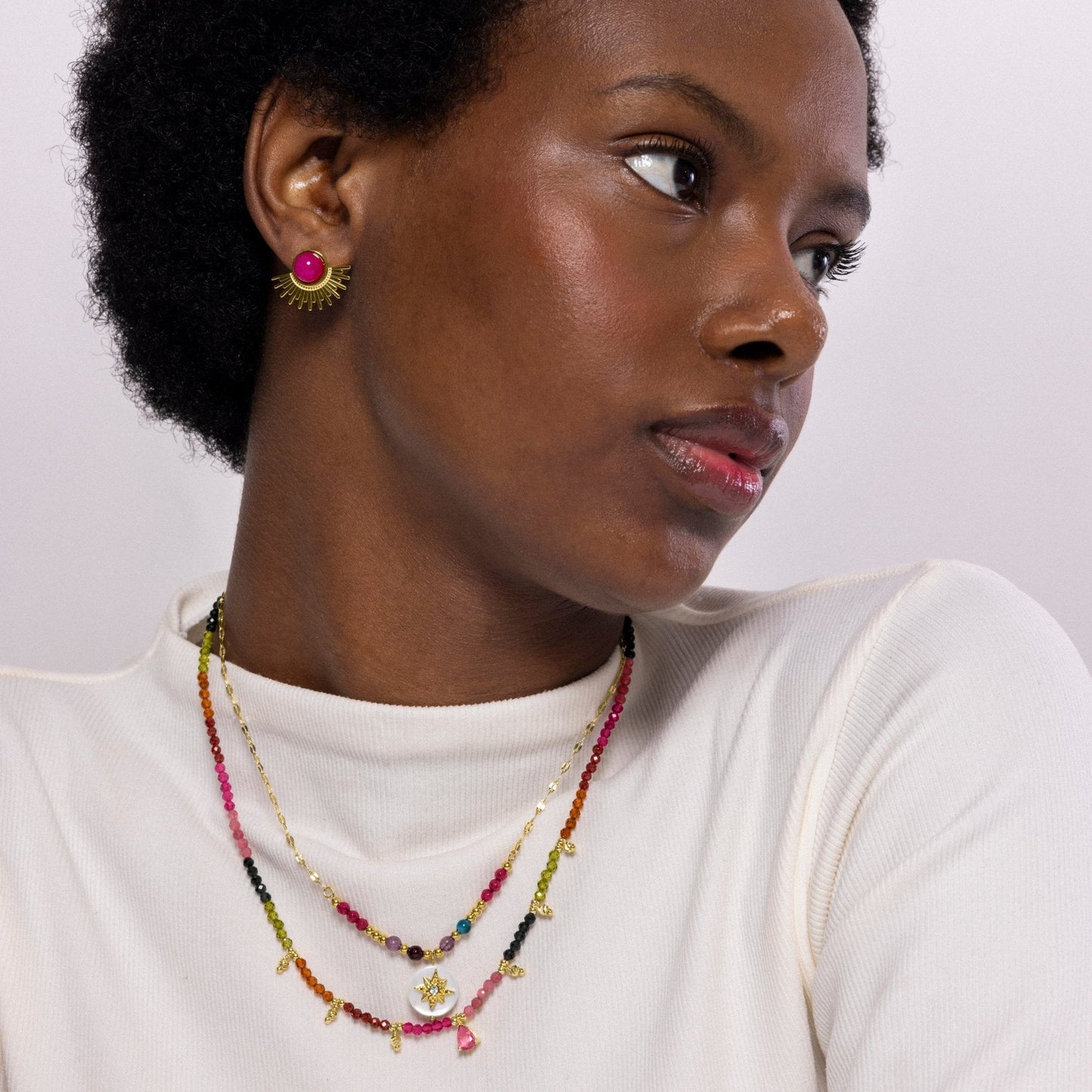 Collar acabado en oro amarilo 18k