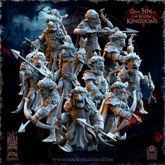 The Black Horde Goblins Desert Archers, The Beholder Miniatures