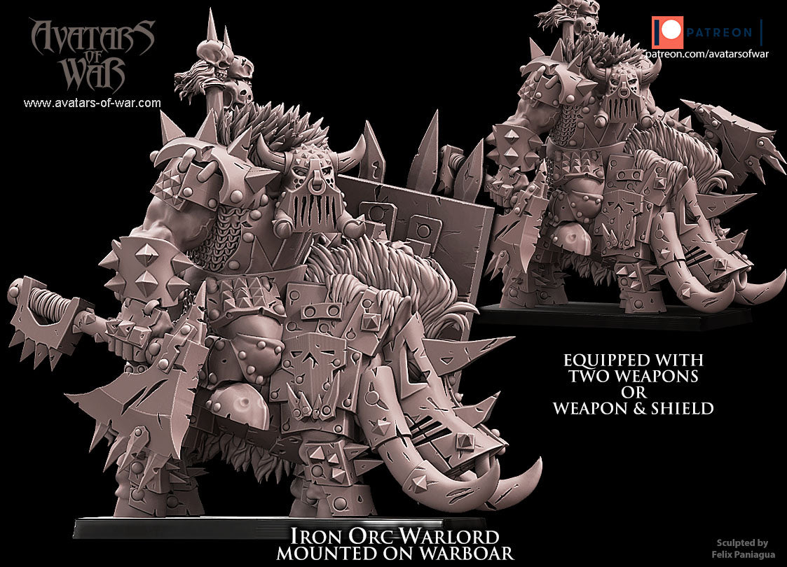 Iron Orc Warlord on Boar, Avatars of War